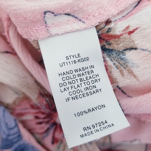 Boho Floral Tropical Side Tie Wrap Blouse Top - Picture 6 of 6